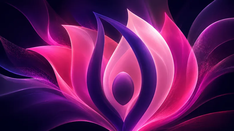 Luminous pink and purple petals opening into the Sapphic Sphere flower
